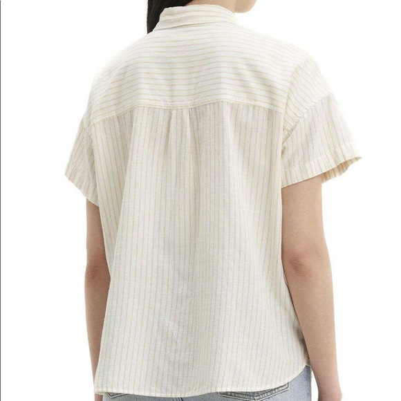 Levi's white striped  Shirt blouse size M - Picture 4 of 9